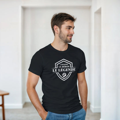 L’homme, Le héros, Le légende – T-shirt Homme, Cadeau Homme-idée cadeau inspirante | Blancadeaux