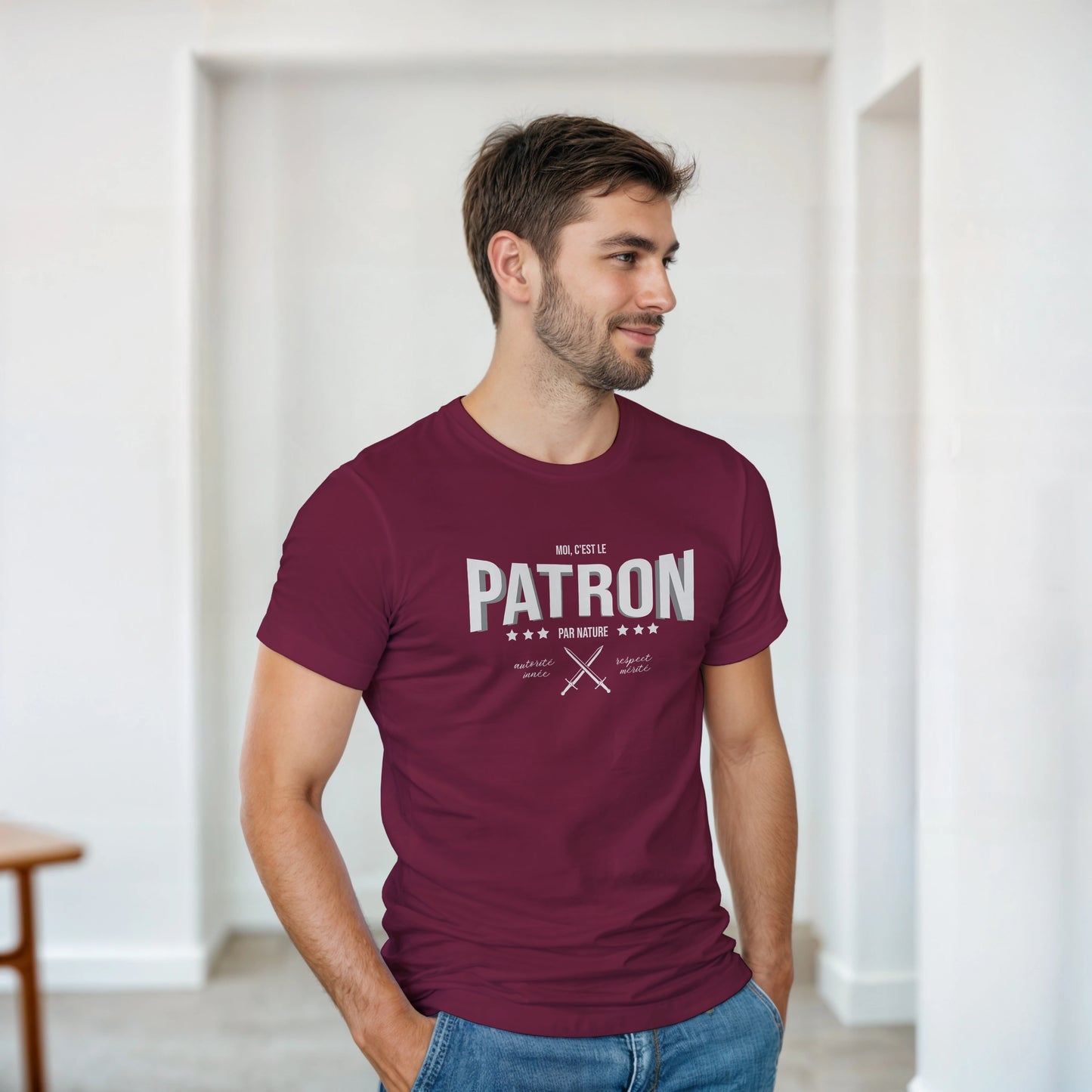 Patron par nature – T-shirt Homme, Cadeau Homme-idée cadeau inspirante | Blancadeaux