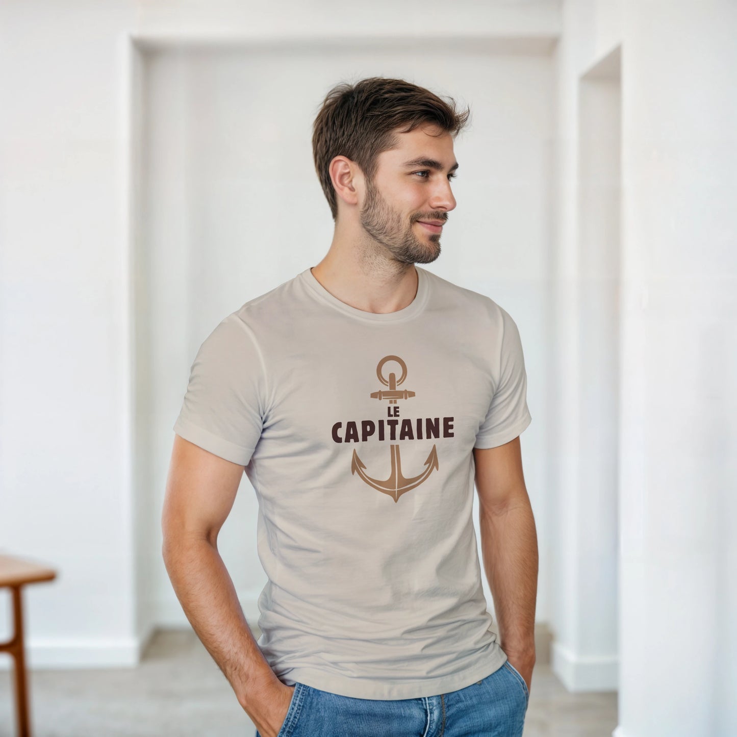 Le capitaine – T-shirt Homme, Cadeau Homme-idée cadeau inspirante | Blancadeaux