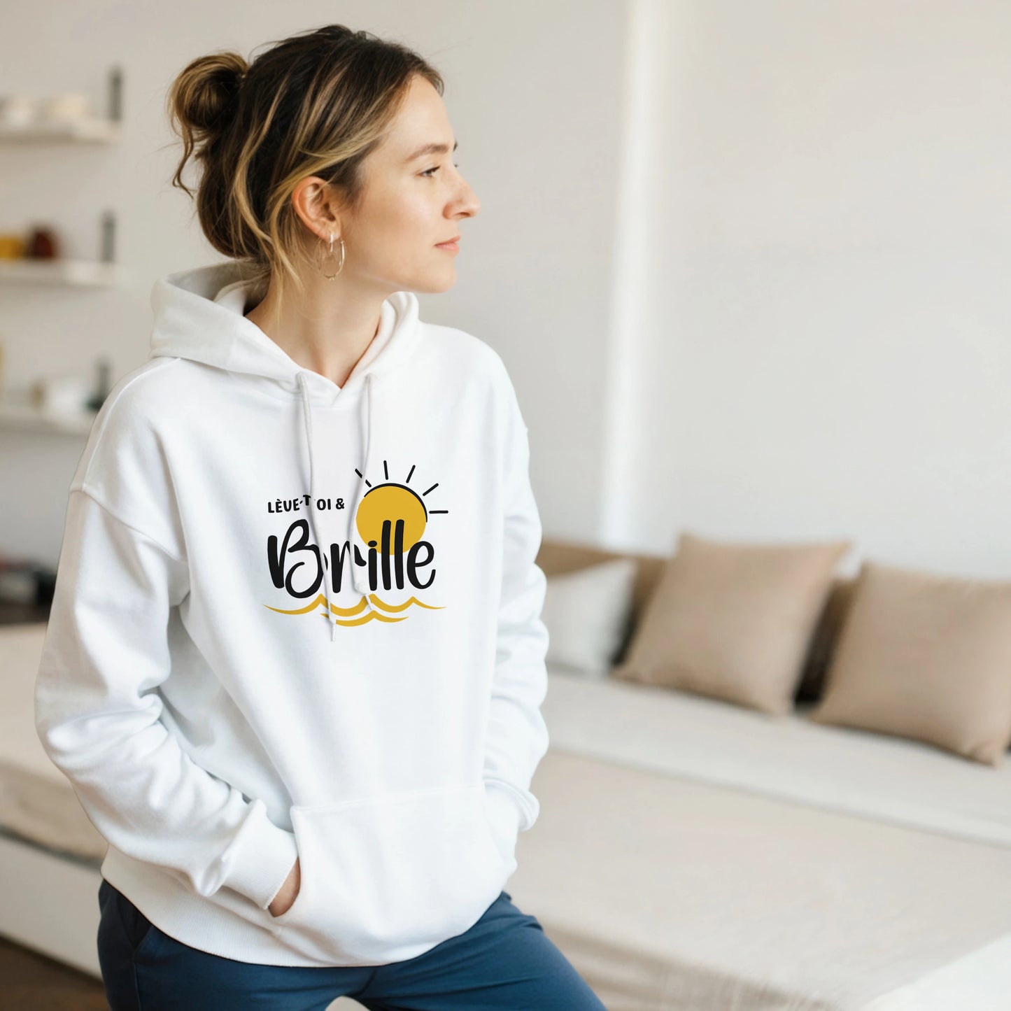 Lève-toi et brille – Hoodie Femme, Cadeau Femme-idée cadeau inspirante | Blancadeaux