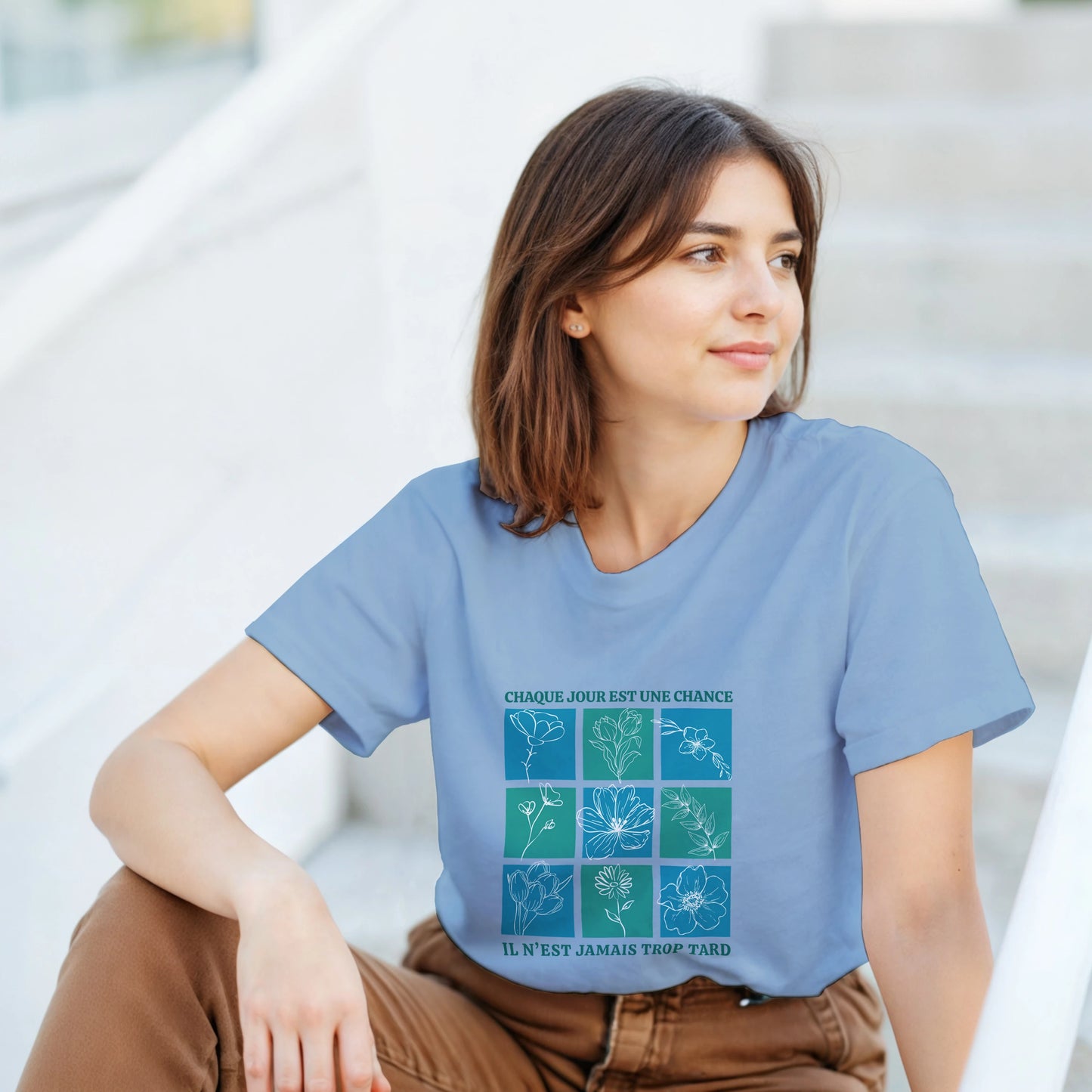 Chaque jour est une chance – T-shirt Femme, Cadeau Femme-idée cadeau inspirante | Blancadeaux