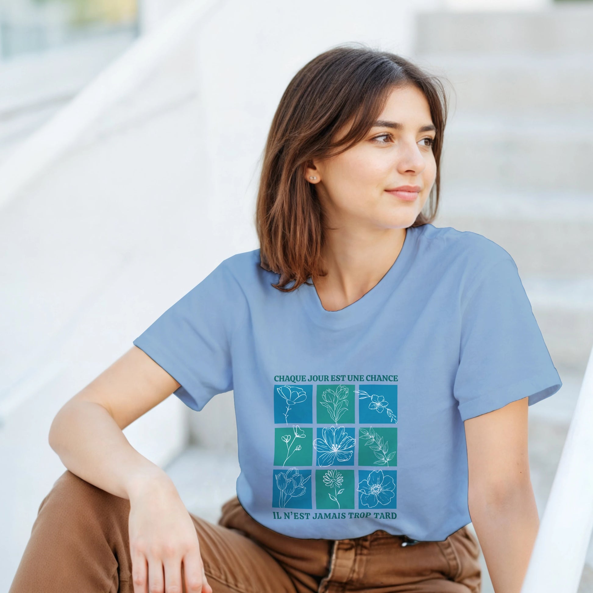 Chaque jour est une chance – T-shirt Femme, Cadeau Femme-idée cadeau inspirante | Blancadeaux