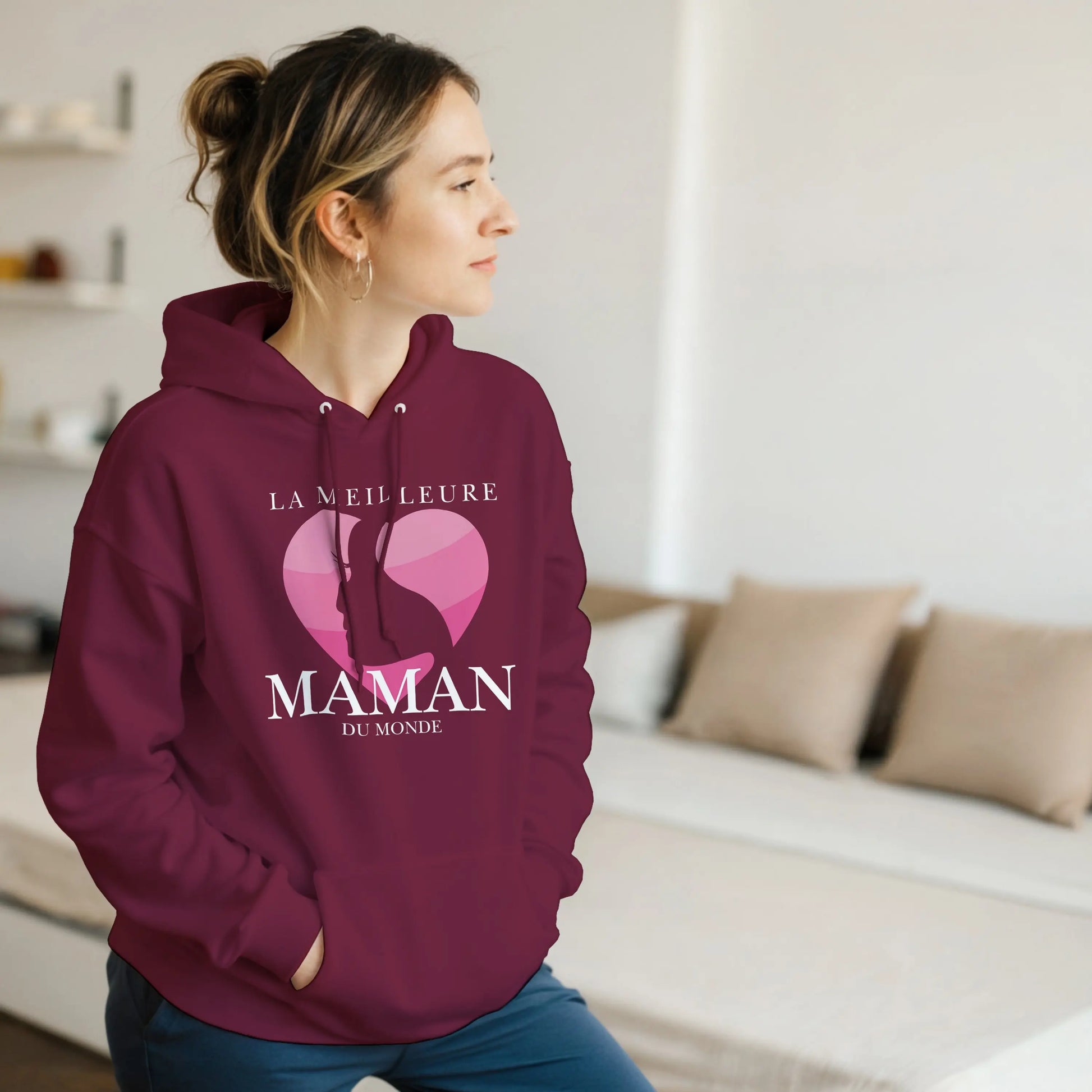 La Meilleure Maman du Monde – Hoodie Maman, Cadeau Maman-idée cadeau inspirante | Blancadeaux