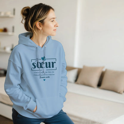 Une sœur, c’est la façon de Dieu – Hoodie Sœur, Cadeau Sœur-idée cadeau inspirante | Blancadeaux