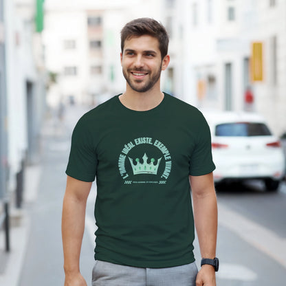 L’homme idéal existe – T-shirt Homme, Cadeau Homme-idée cadeau inspirante | Blancadeaux