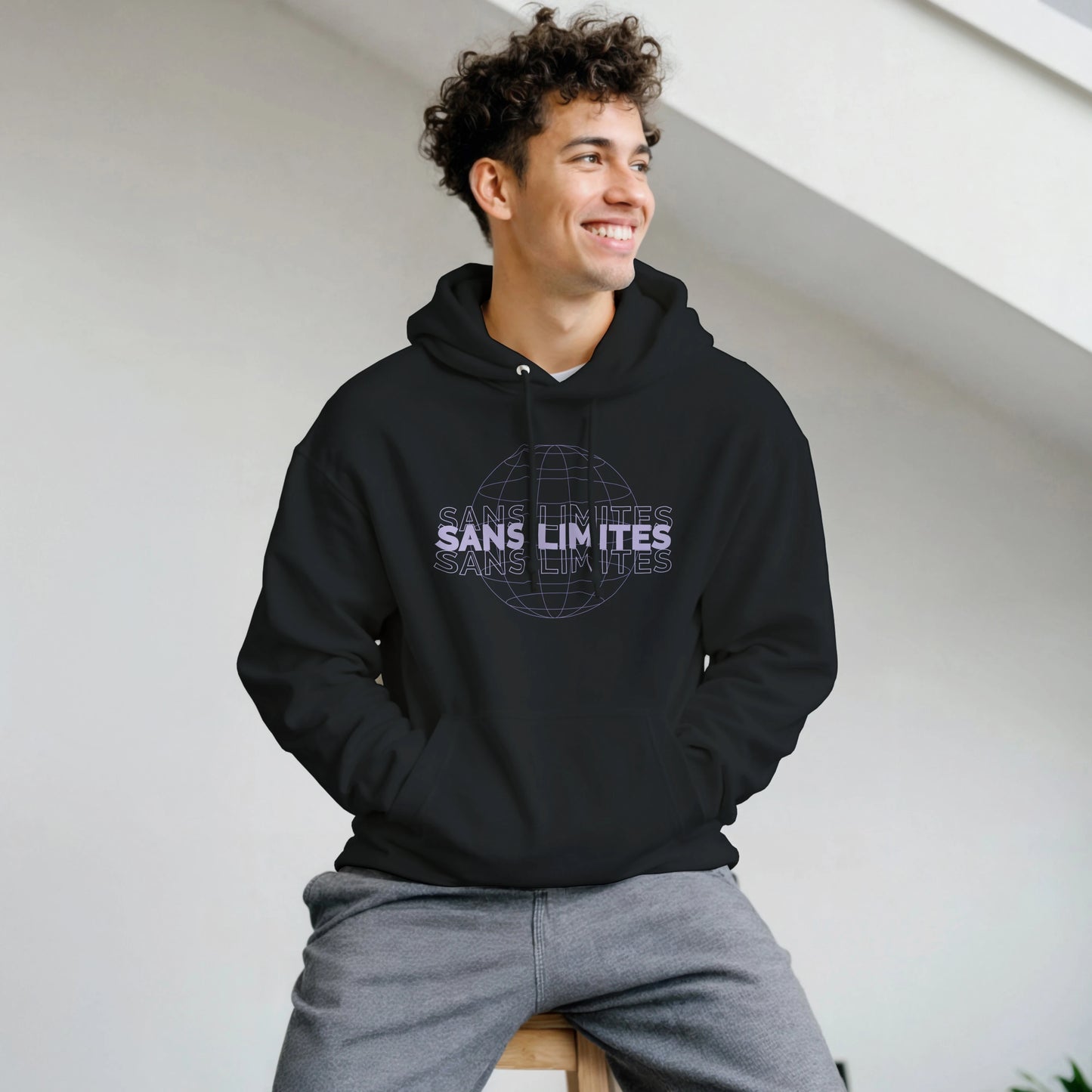 Sans limites – Hoodie Homme, Cadeau Homme-idée cadeau inspirante | Blancadeaux