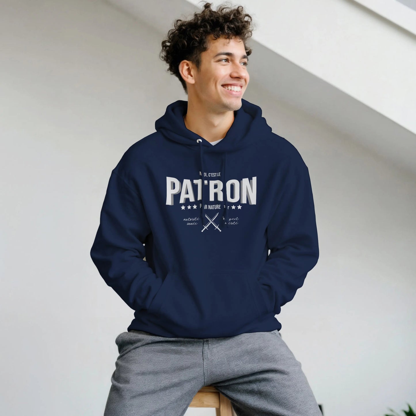 Patron par nature – Hoodie Homme, Cadeau Homme-idée cadeau inspirante | Blancadeaux