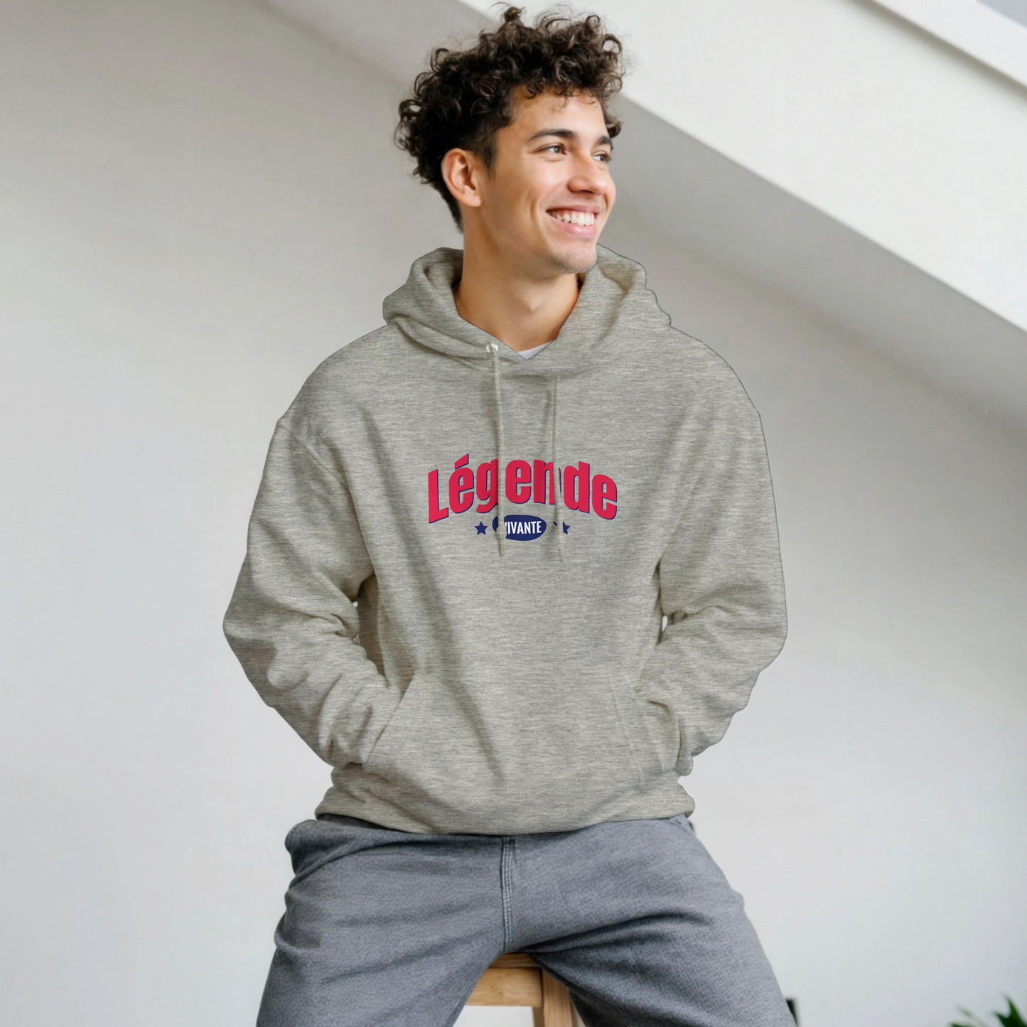 Légende Vivante – Hoodie Homme, Cadeau Homme-idée cadeau inspirante | Blancadeaux