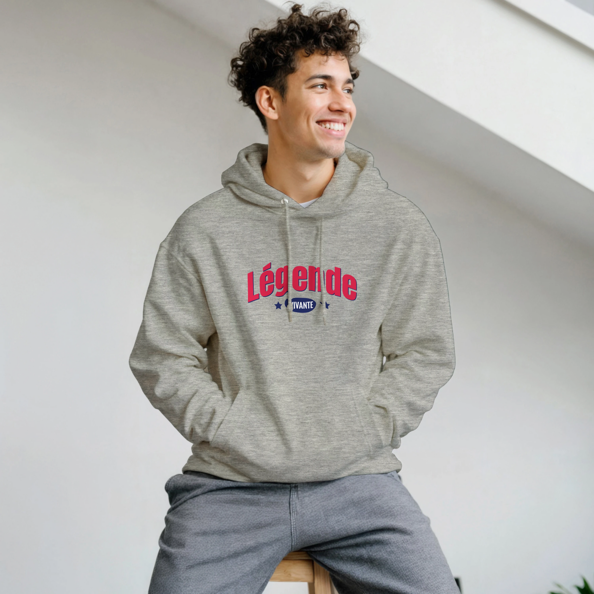 Légende Vivante – Hoodie Homme, Cadeau Homme-idée cadeau inspirante | Blancadeaux