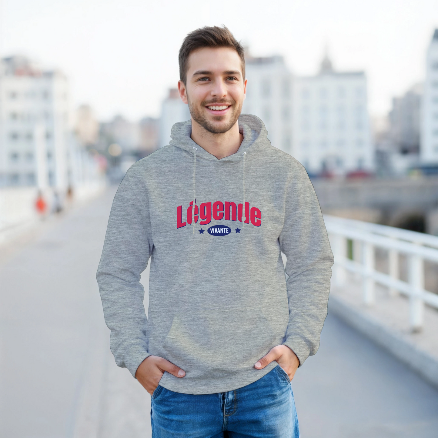 Légende Vivante – Hoodie Homme, Cadeau Homme-idée cadeau inspirante | Blancadeaux