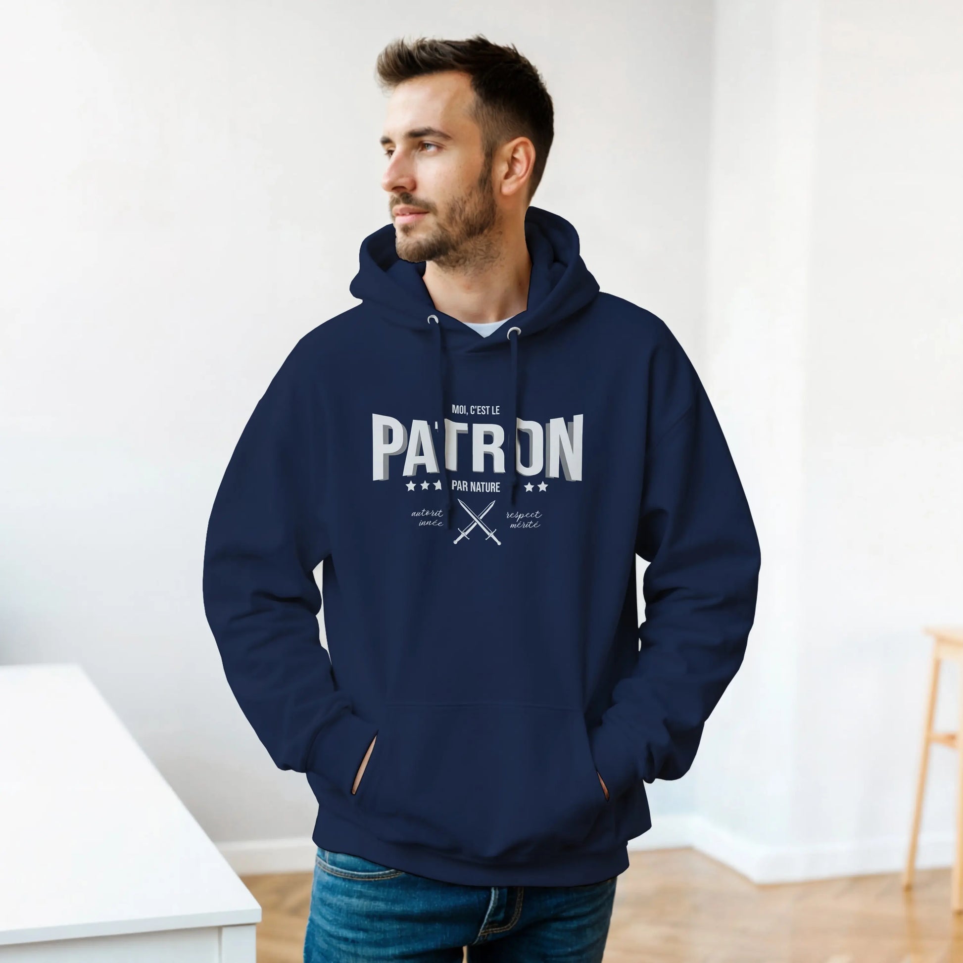 Patron par nature – Hoodie Homme, Cadeau Homme-idée cadeau inspirante | Blancadeaux