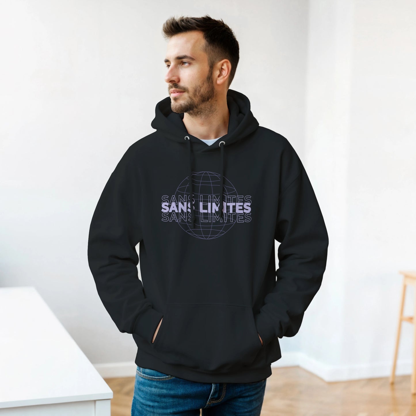 Sans limites – Hoodie Homme, Cadeau Homme-idée cadeau inspirante | Blancadeaux