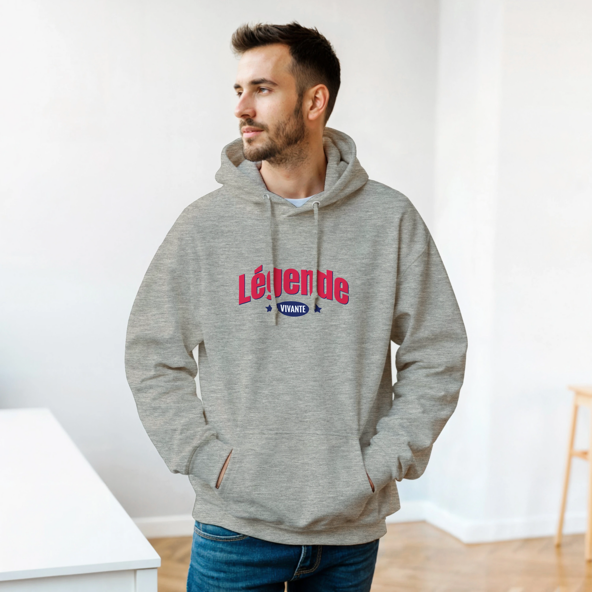 Légende Vivante – Hoodie Homme, Cadeau Homme-idée cadeau inspirante | Blancadeaux