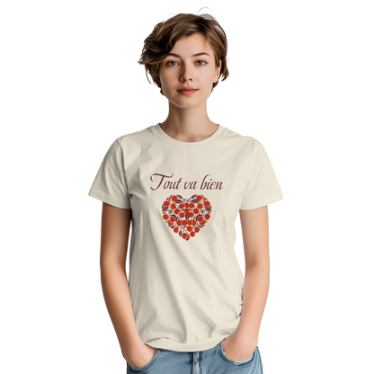 Tout va bien – T-shirt Femme, Cadeau Femme-idée cadeau inspirante | Blancadeaux