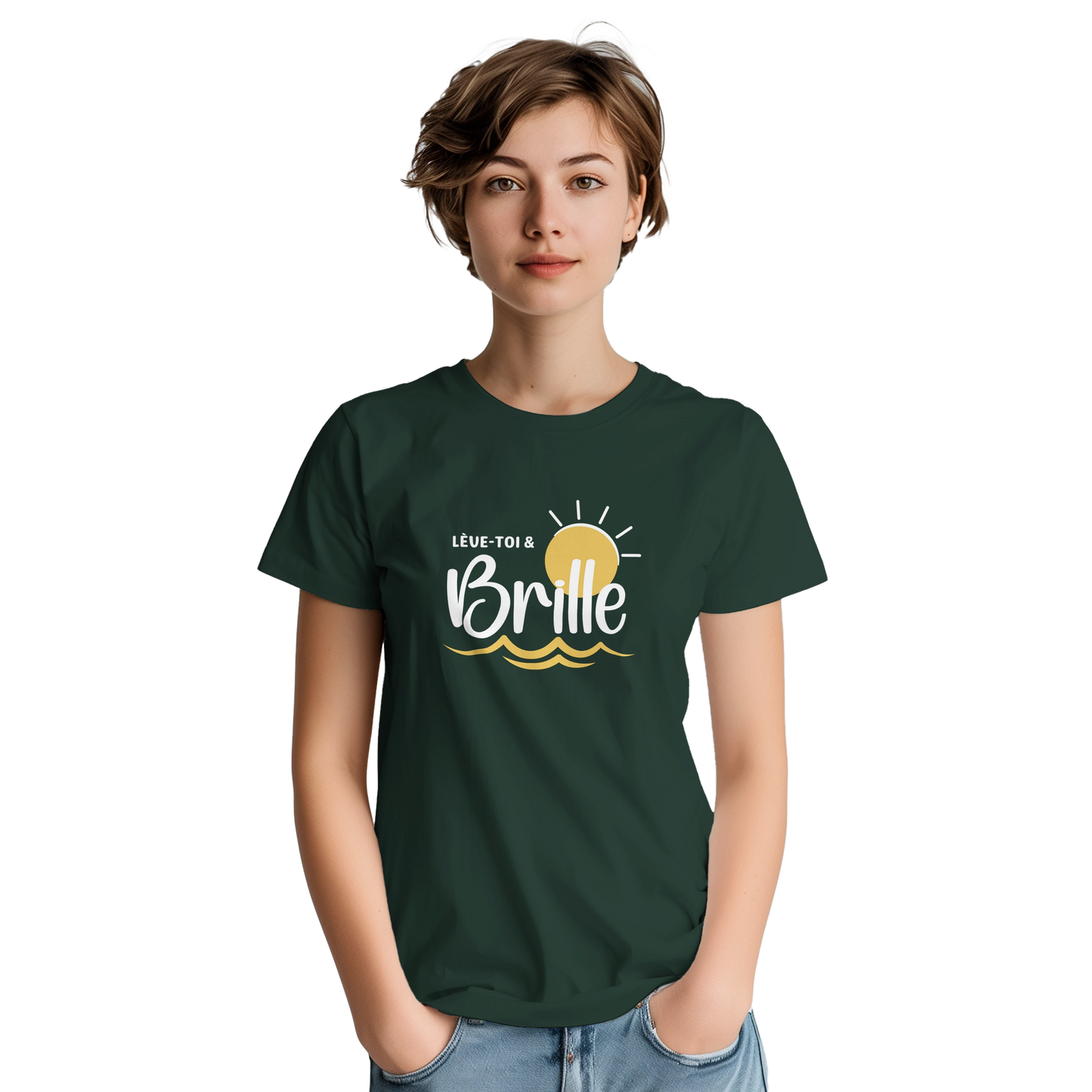 Lève-toi et brille – T-shirt Femme, Cadeau Femme-idée cadeau inspirante | Blancadeaux