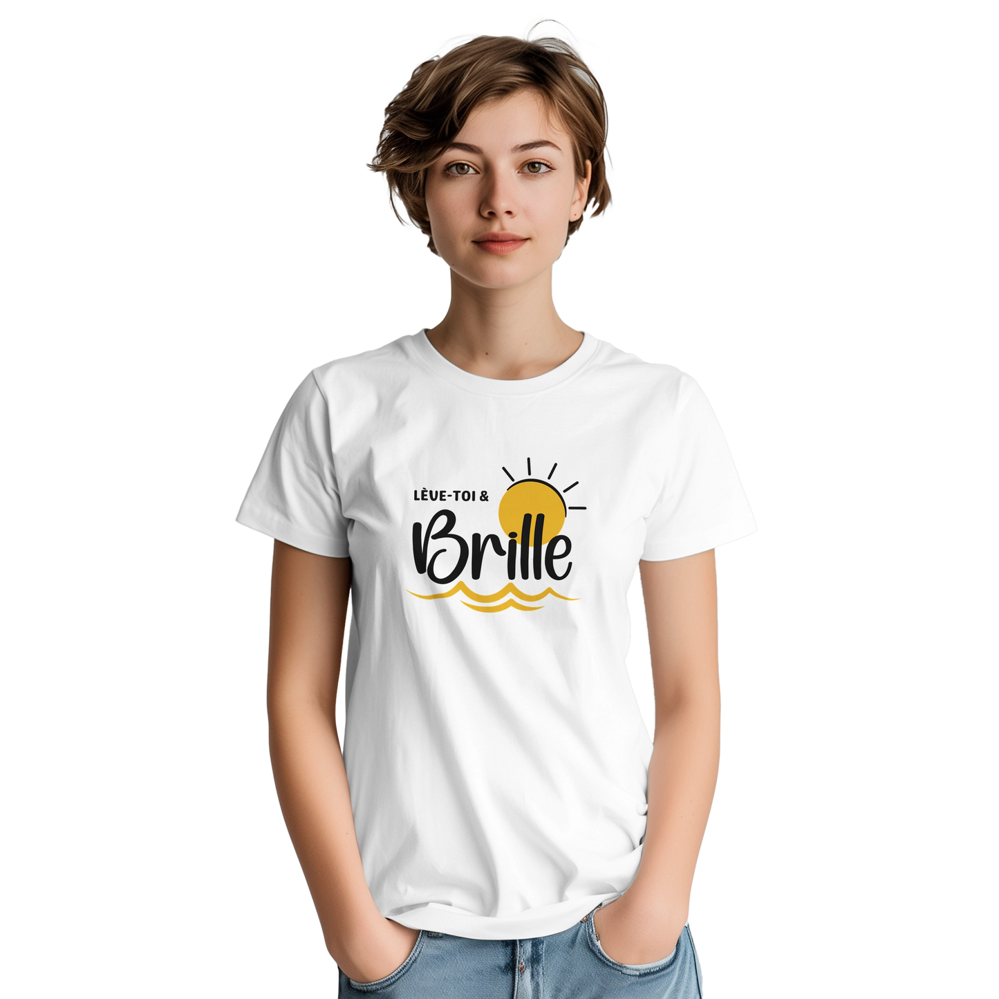 Lève-toi et brille – T-shirt Femme, Cadeau Femme-idée cadeau inspirante | Blancadeaux