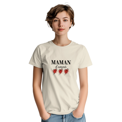 Maman d’amour – T-shirt Maman, Cadeau Maman-idée cadeau inspirante | Blancadeaux