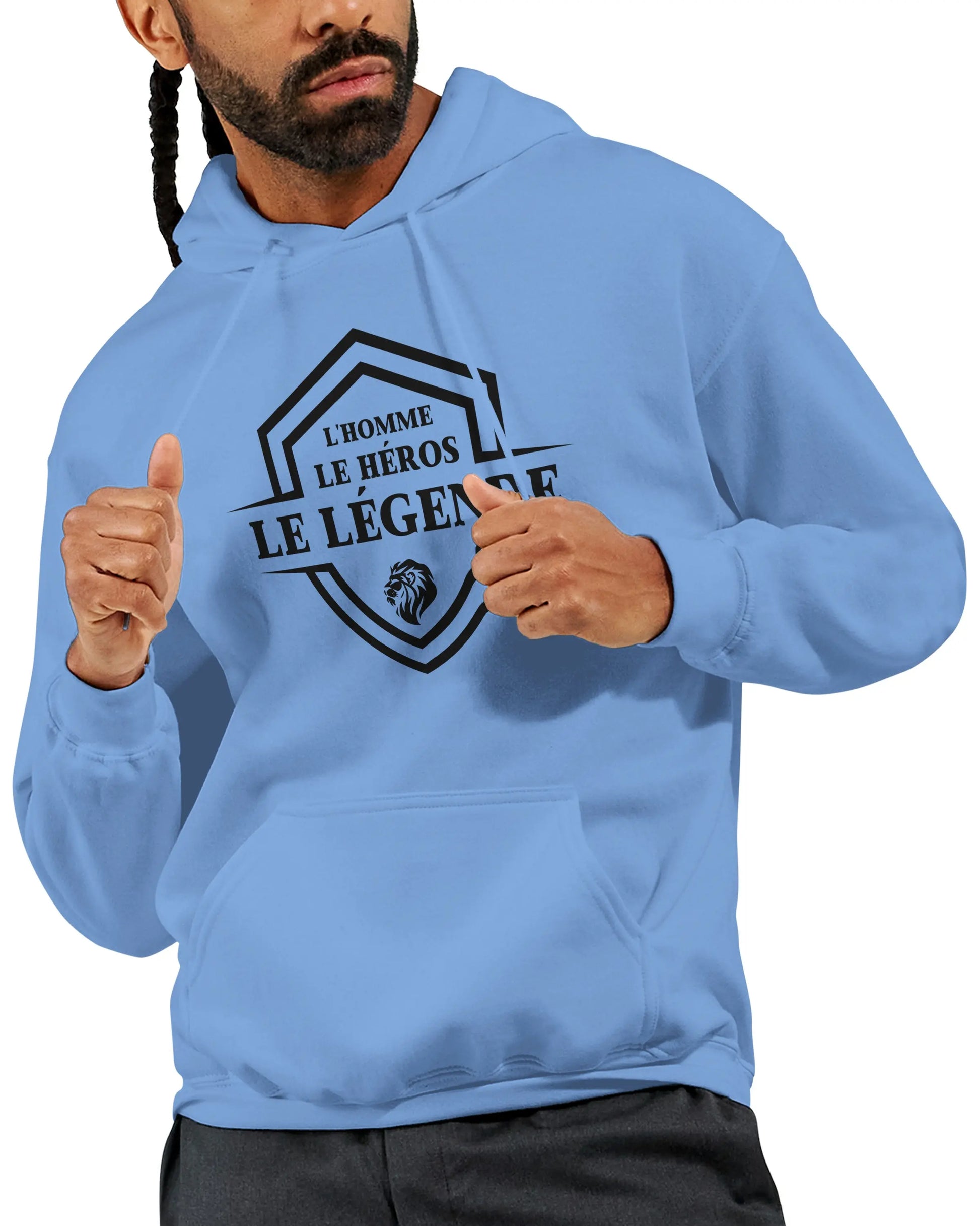 L’homme, Le héros, Le légende – Hoodie Homme, Cadeau Homme-idée cadeau inspirante | Blancadeaux