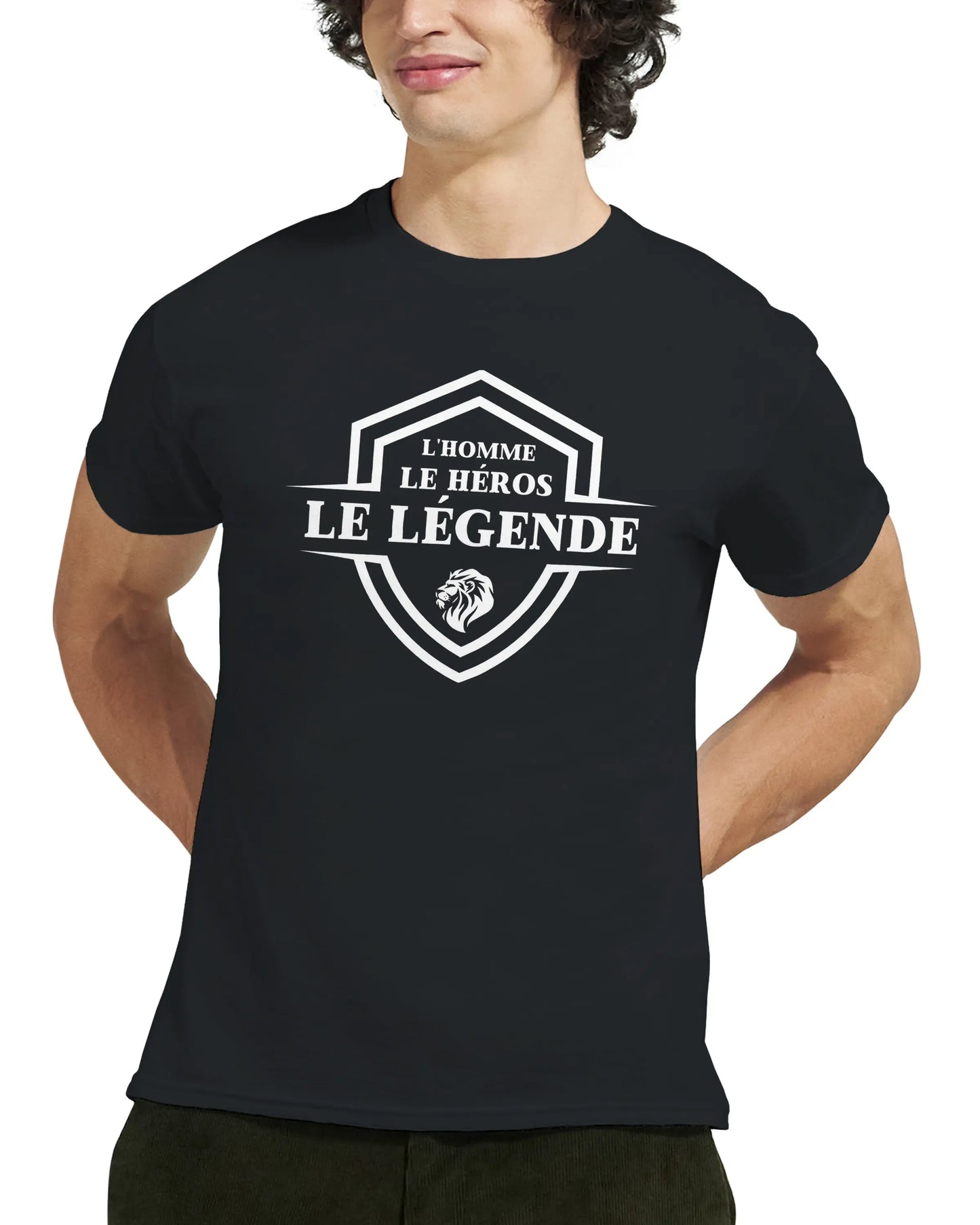 L’homme, Le héros, Le légende – T-shirt Homme, Cadeau Homme-idée cadeau inspirante | Blancadeaux
