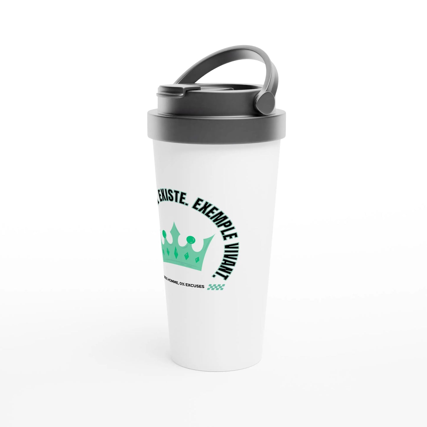 L’homme idéal existe – Travel Mug Homme, Cadeau Homme-idée cadeau inspirante | Blancadeaux