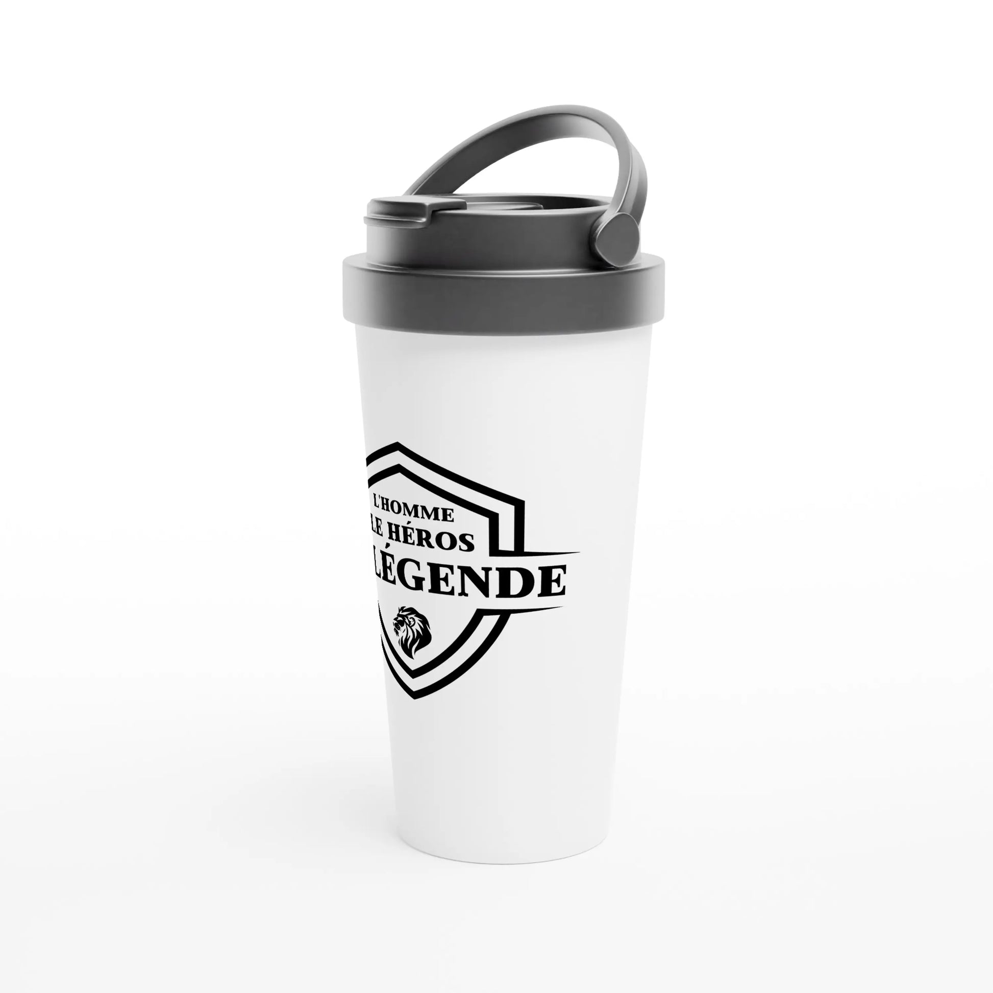 L’homme, Le héros, Le légende – Travel Mug Homme, Cadeau Homme-idée cadeau inspirante | Blancadeaux