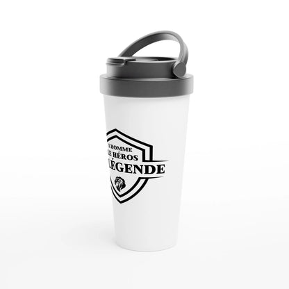 L’homme, Le héros, Le légende – Travel Mug Homme, Cadeau Homme-idée cadeau inspirante | Blancadeaux